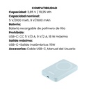 Power Bank Adata Cargador Portátil Magnético 5000mAh Tipo C Azul