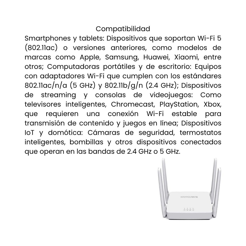 Router Mercusys inalámbrico de banda dual AC10