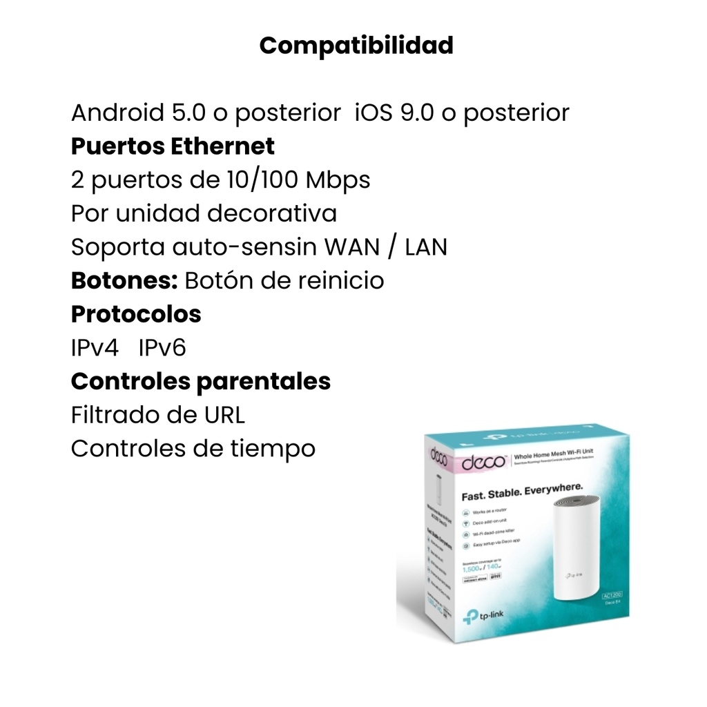 Router Tp-Link Wifi Malla Doble Banda  AC1200 Blanco
