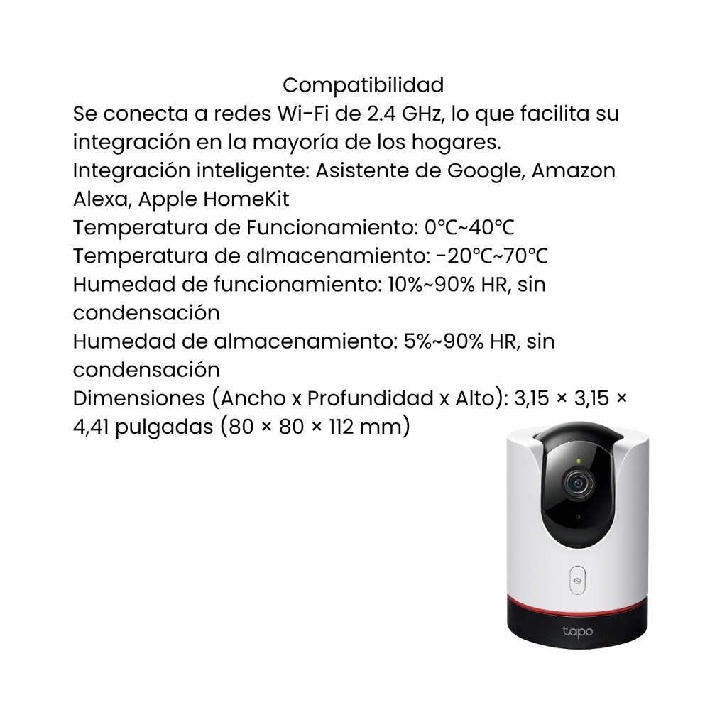 Cámara Tp-Link Tapo C225 Inteligente Seguridad 360° Visión Nocturna