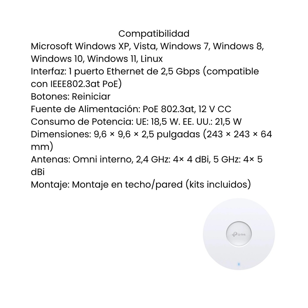 PUNTO DE ACCESO TP-LINK SMB AX3600 EAP660 HD DUAL BAND