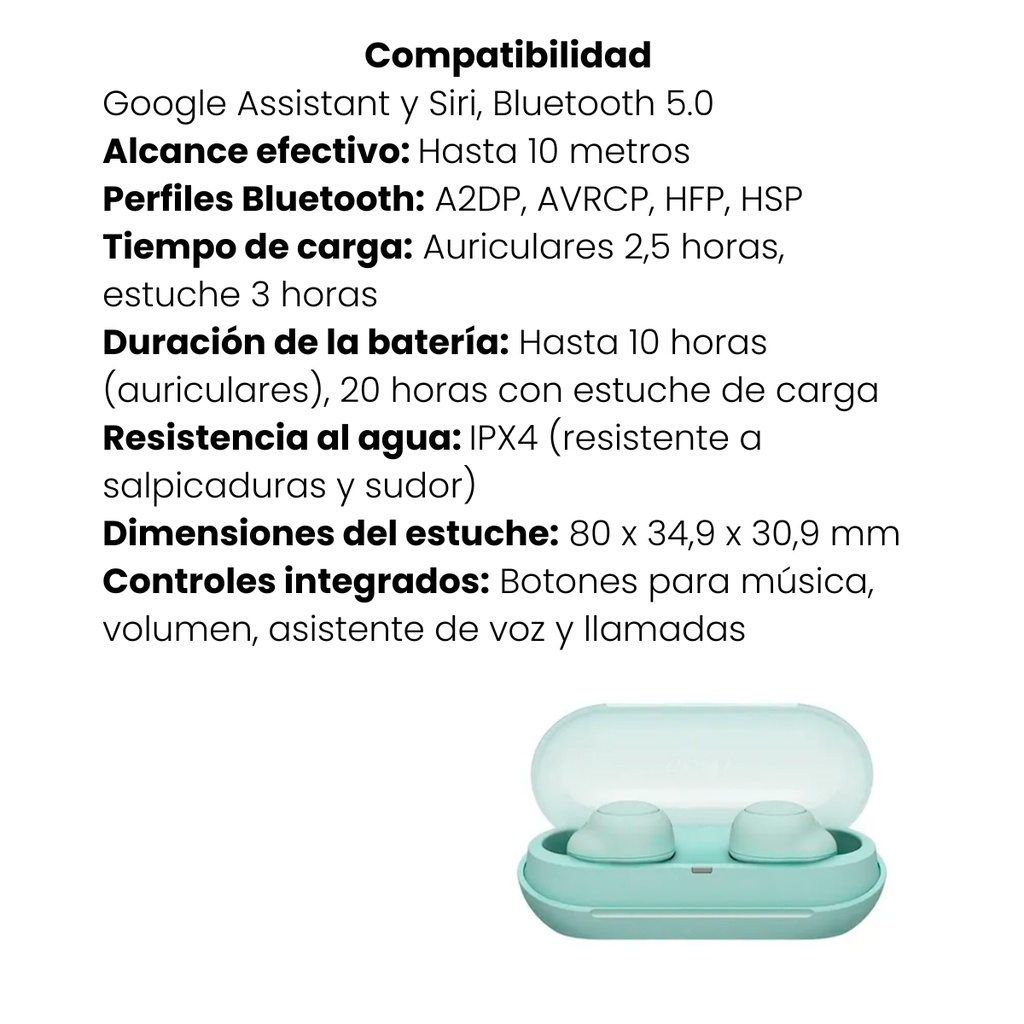Audífonos Inalámbricos Sony WF-C500 Verde