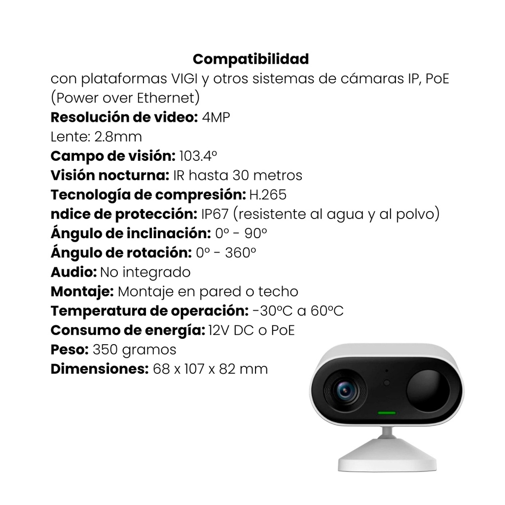 Cámara de Seguridad Imou GO 3MP WiFi IP65 Batería 5000mAh Nocturna