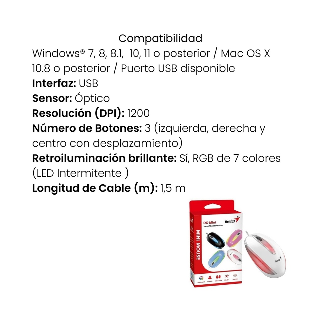 Mouse Genius DX-Mini Blanco