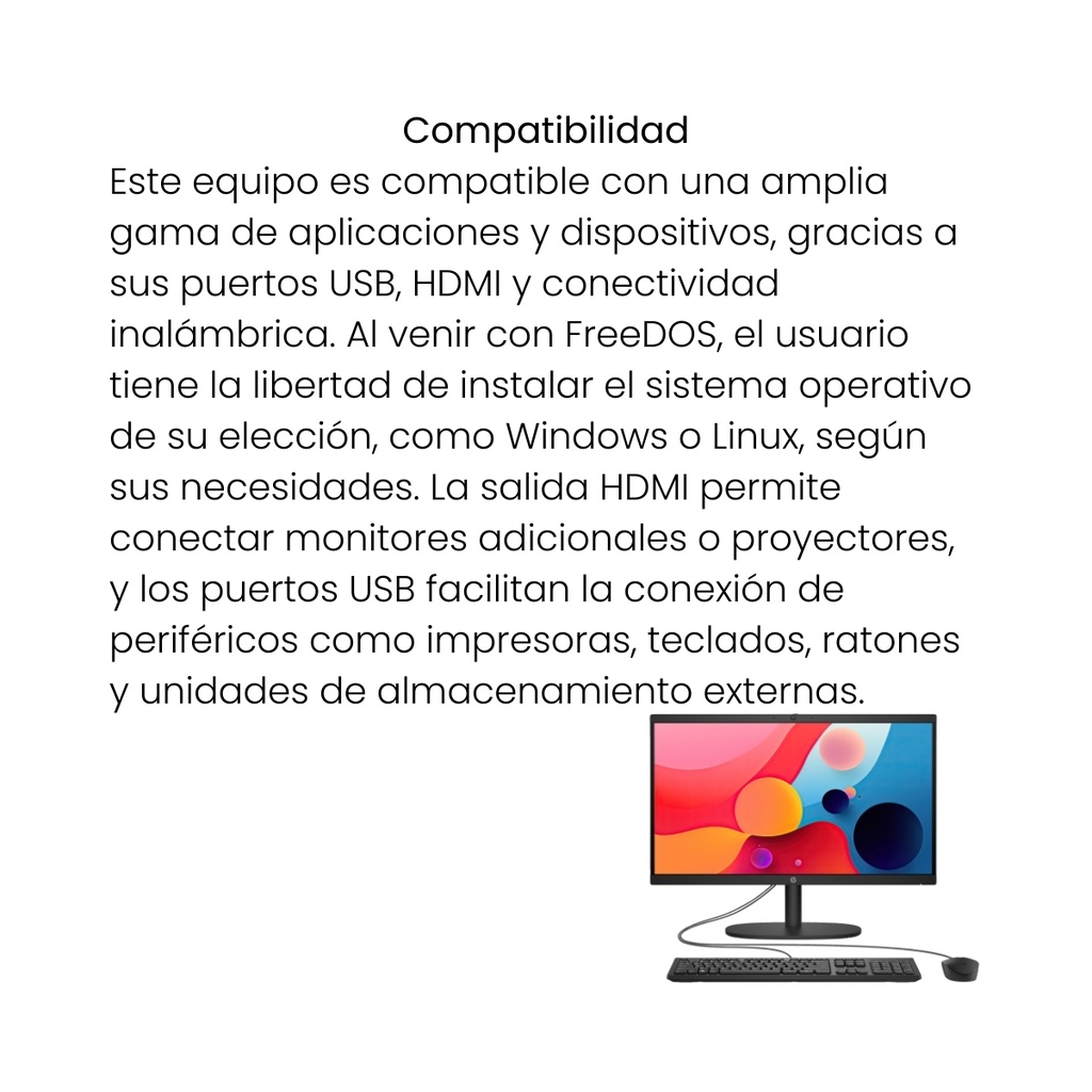 Computador HP Todo en Uno 22-dg0011la N100, 8GB, 256GB, 21.5" FHD