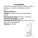 Extensor de Rango TPLINK Inalámbrico, Conector de Pared 300Mbps Blanco