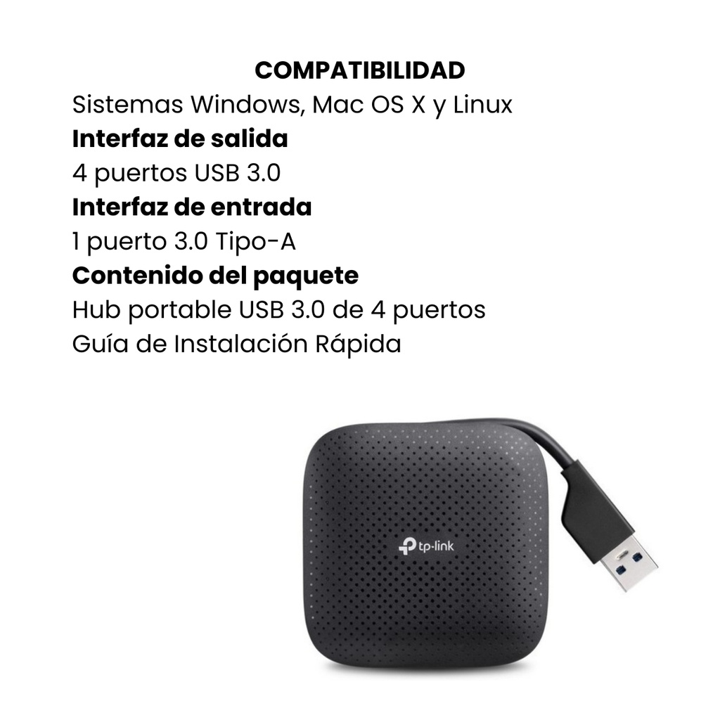 Concentrador TPLINK USB 3.0 de 4 puertos