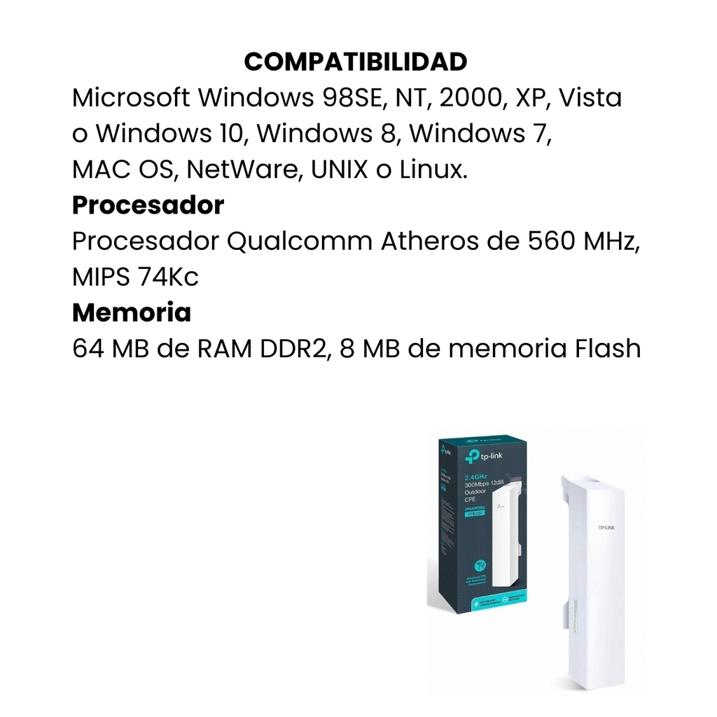 PUNTO DE ACCESO TP-LINK CPE220 OUTDOOR
