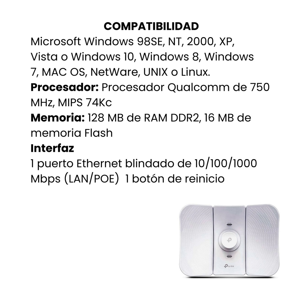 Antena TP-LINK 5GHz AC 867Mbps - Blanco