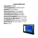Unidad Estado Sólido Adata Ultimate Su650 256Gb Sata III 520MB/s