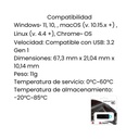 Memoria USB 3.2 Kingston 64GB  Gen 1 Datatraveler Exodia Negro-Azul