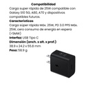 Adaptador de Carga Rápida 25W SAMSUNG Negro