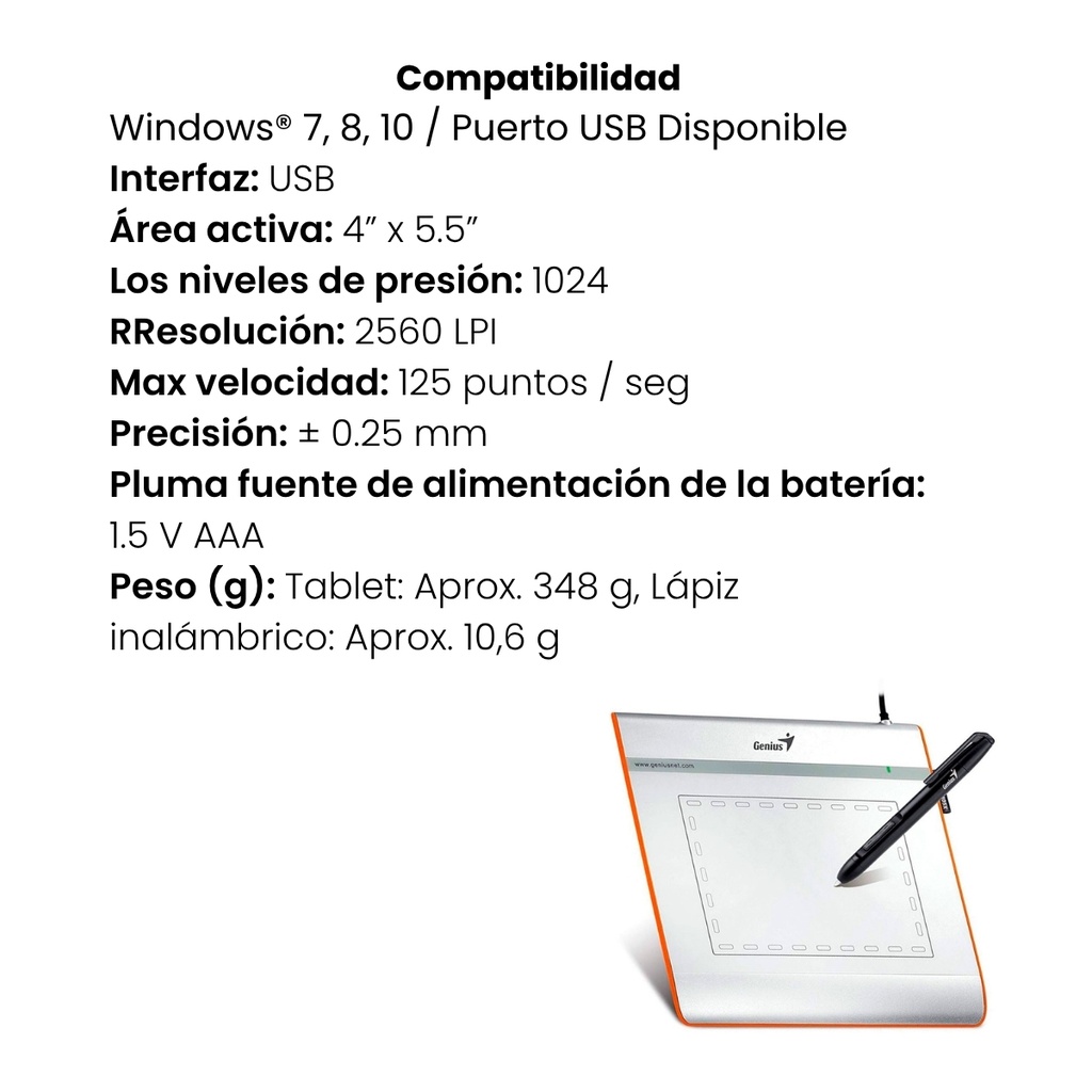 Tabla Digitalizadora Genius Easypen l405x - Plateado