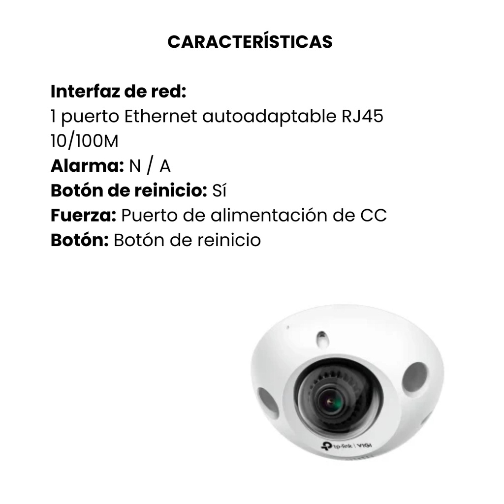 Cámara de Seguridad TP-Link VIGI C230I Mini Domo 3MP Lente 2.8mm
