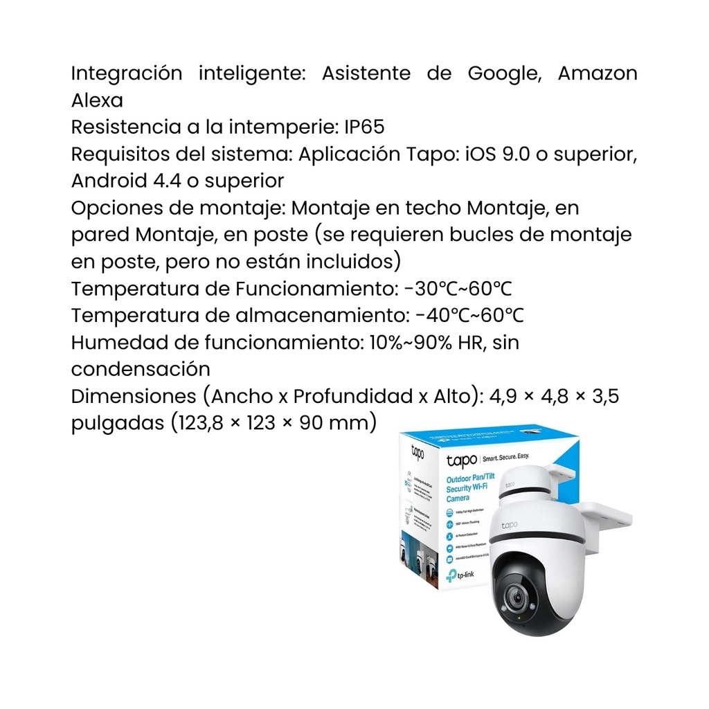 Cámara TP-LINK TAPO inteligente Wi-Fi de vigilancia 360º