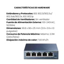 Switch Tp-link No Administrable 5 Puertos de 10/100/1000Mbps