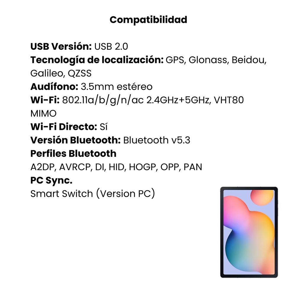 Tablet Samsung Galaxy Tab S6 Lite WIFI 10.4” 4GB/128GB, Gris