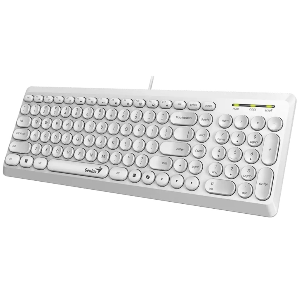 Teclado Usb Blanco Q200 con Diseño Ergonómico y Conexión por Cable