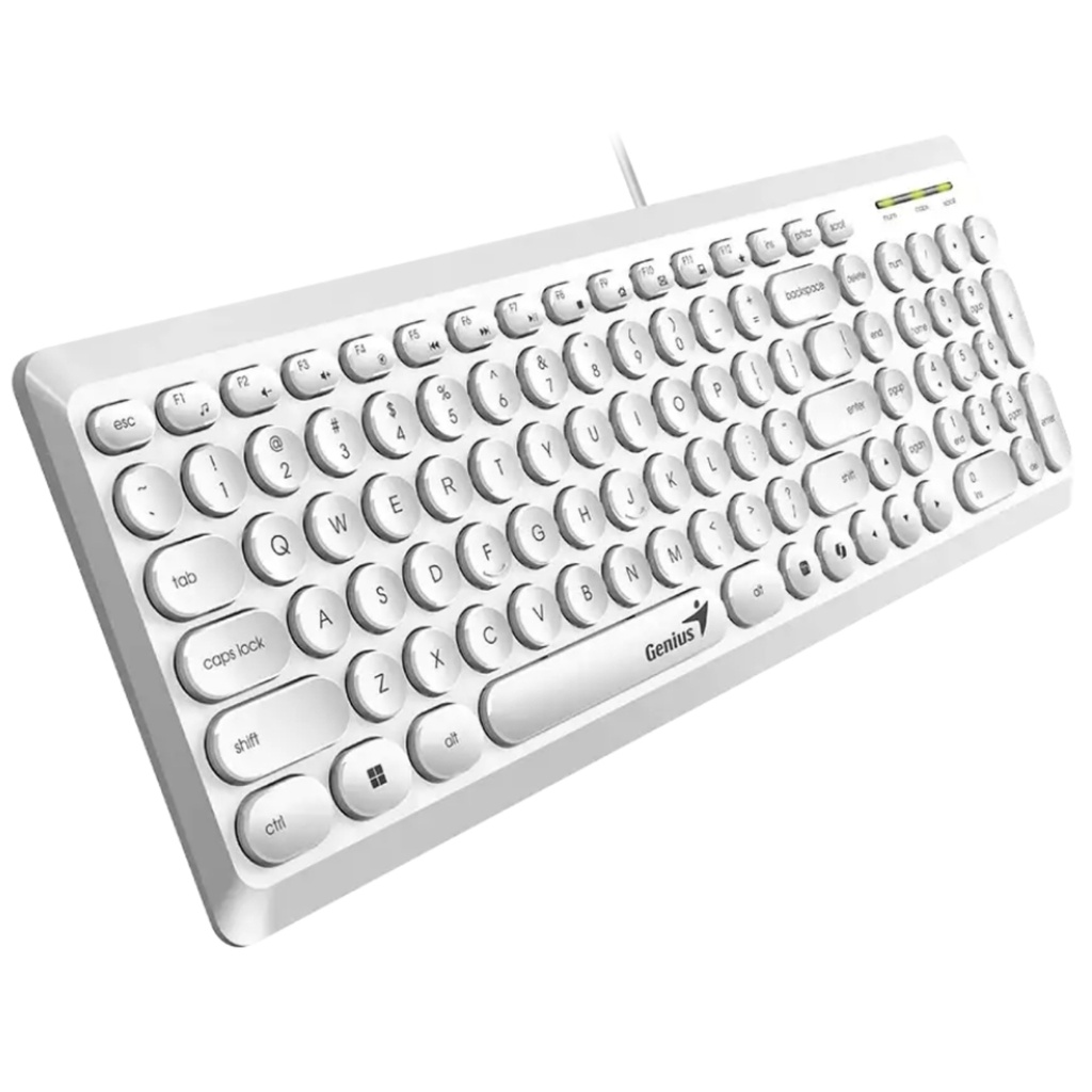 Teclado Usb Blanco Q200 con Diseño Ergonómico y Conexión por Cable