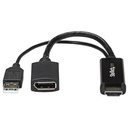 Adaptador Activo HDMI Macho A DisplayPort Hembra 4K Alimentado Por USB, Extensión Cable USB Macho/Hembra De 60 Cms Garantía 2 Años