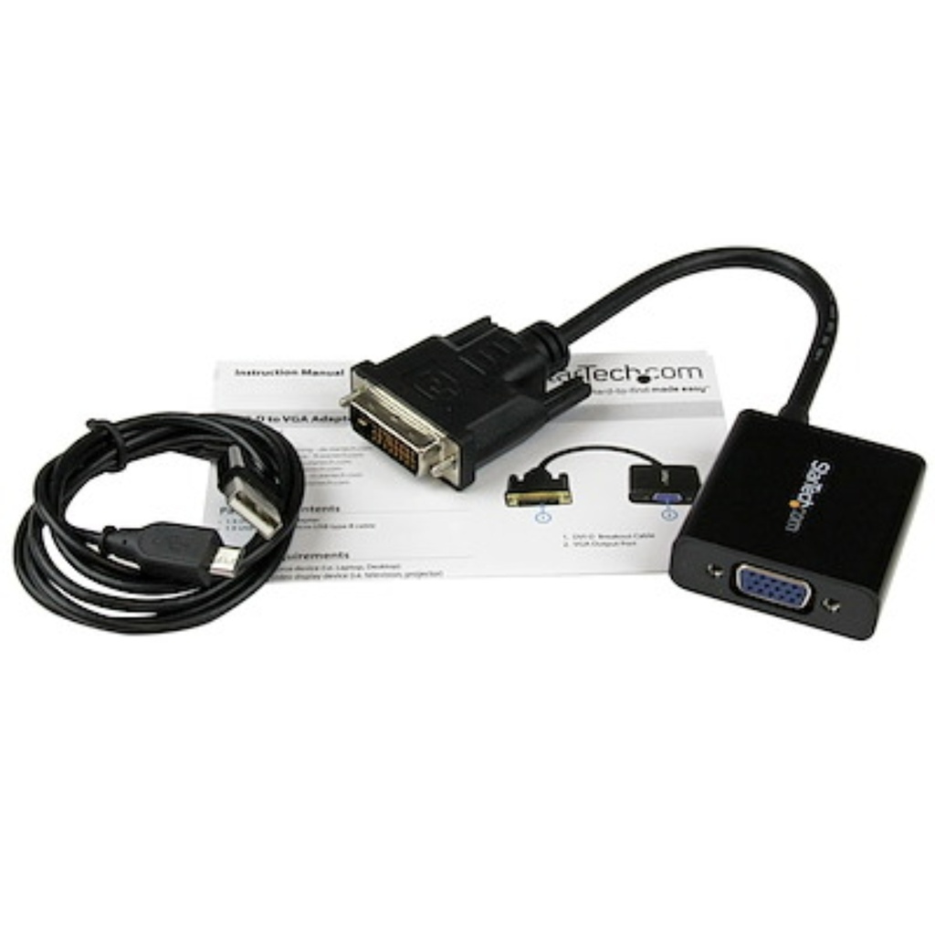 Adaptador StarTech Conversor Convertidor Activo De Video DVI-D A VGA - Cable - 1080p - 1920x1200 Garantía 3 Años