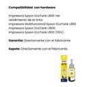 Botella de Tinta EPSON T673420 AL L800/L805 -  Amarillo