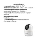 Cámara Dahua Wifi / 3MP / PT / DWDR, IR Hasta 10mts, Detección Humana Y Mascotas, Patrullas (Preset Patrol), Auto Seguimiento, Alarma Por Sonido Anormal, WIFI 6, Audio Bidireccional, Soporta Micro SD Hasta 256GB, Gestión Desde La App DMSS (Dahua)