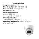 Cámara Domo Dahua 2MP 2.8mm FullColor IP67 – 20m IR con Micrófono