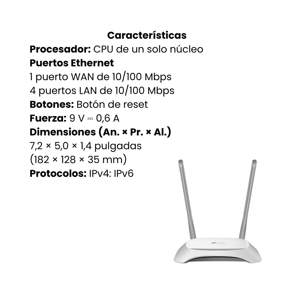 Router TP-LINK Inalámbrico 300Mbps 2 Antenas Externas - Blanco