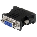 Adaptador Convertidor StarTech DVI-I Macho A VGA HD15 Hembra, Color Negro, Garantía De Por Vida.