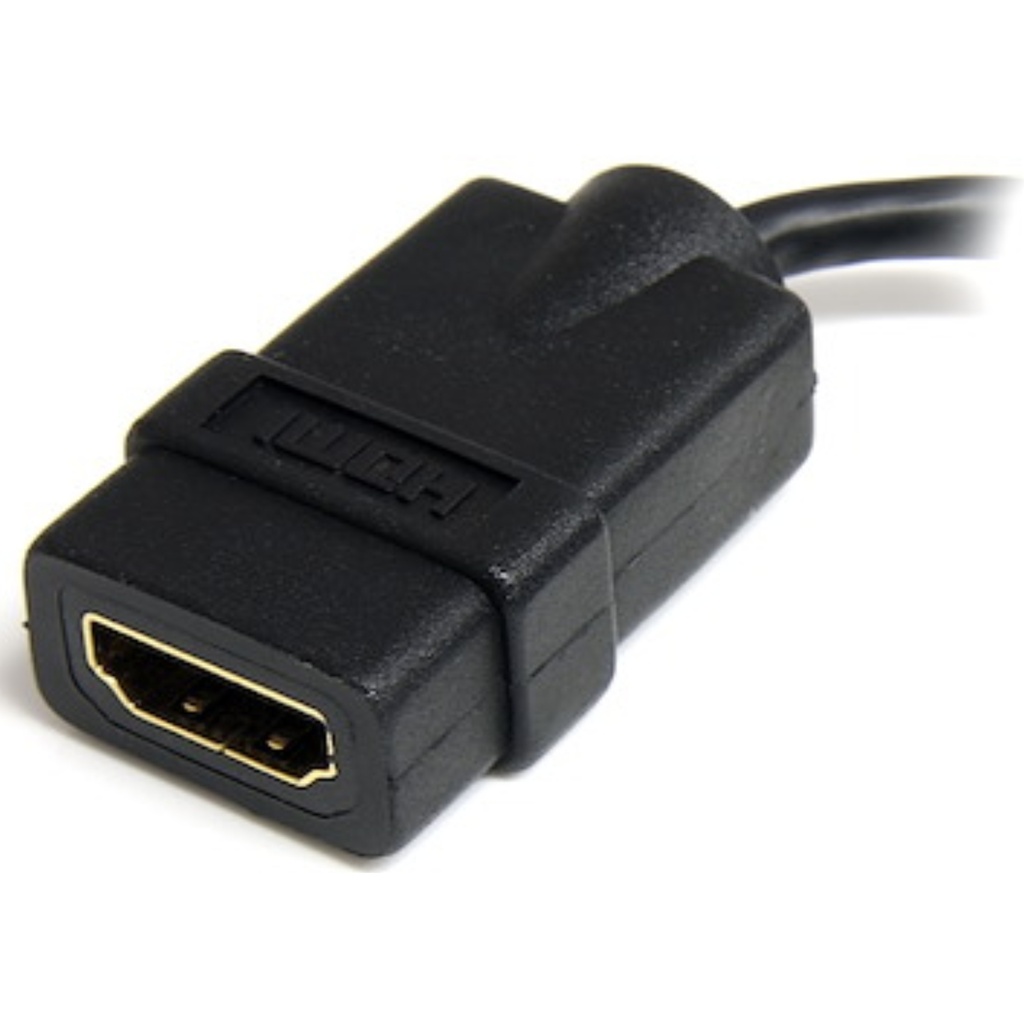 Adaptador StarTech Con Cable 12Cm Mini HDMI Macho A HDMI Hembra De Alta Velocidad, Conector Con Cubrimiento En Oro, Garantía De Por Vida