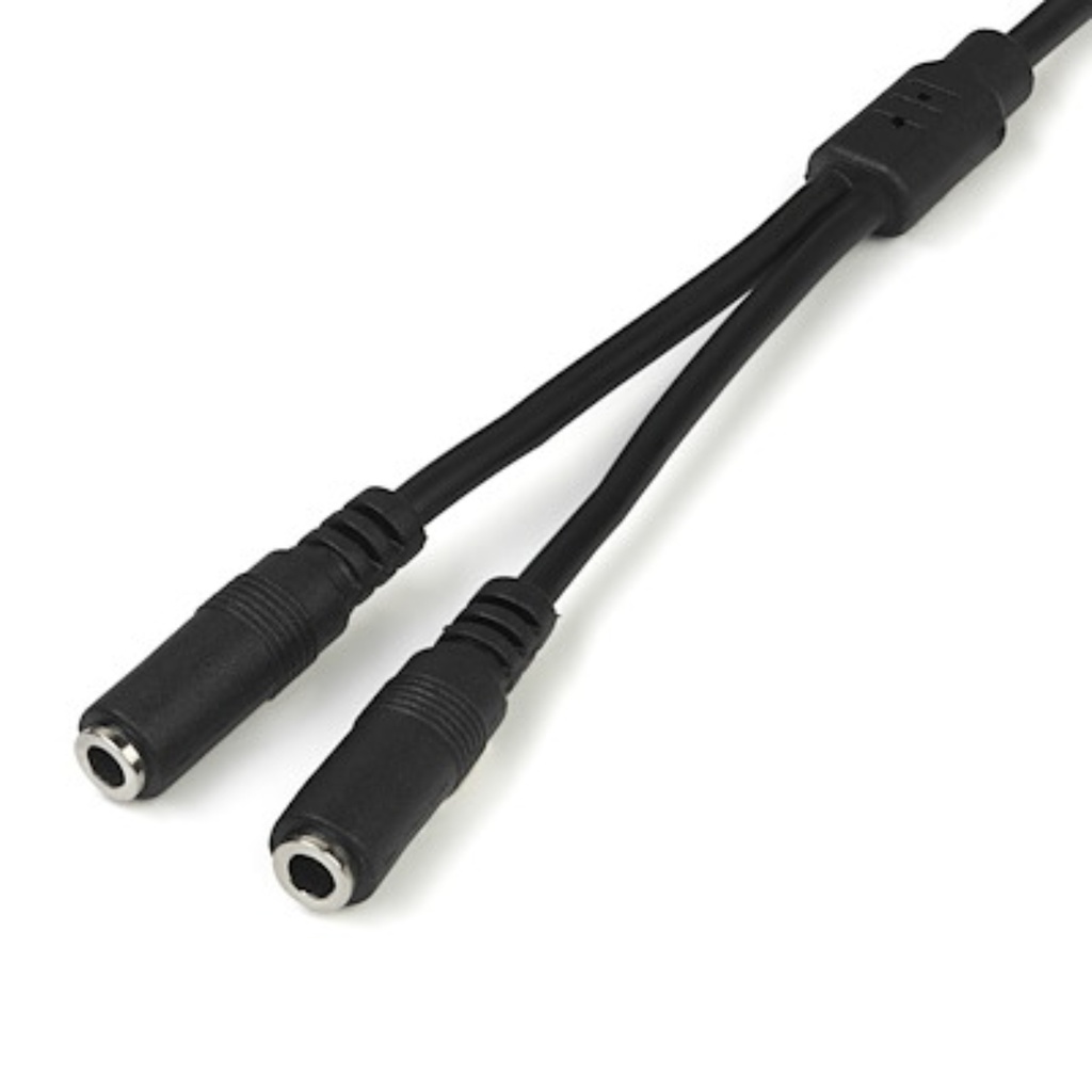 Adaptador StarTech Divisor De Audífonos Mini-Jack 3,5mm 3 Pines Macho A 2x Mini-Jack 3 Pines Hembra, Garantía De Por Vida