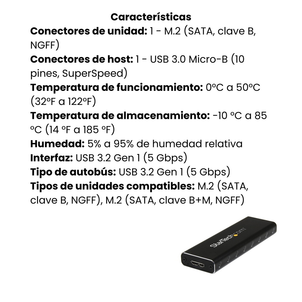 Adaptador SSD M.2 a USB 3.0 SuperSpeed UASP con Gabinete Protector 
