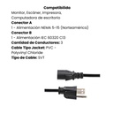 12ft 5-15P to C13 18 AWG PC Power Cable
