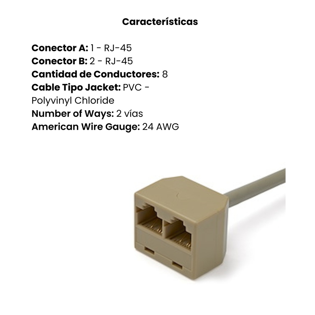 2-to-1 RJ45 Splitter Cable Adapter - F M