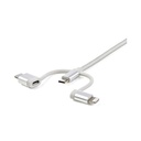 Cable 1m USB a USBC Micro Lightning
