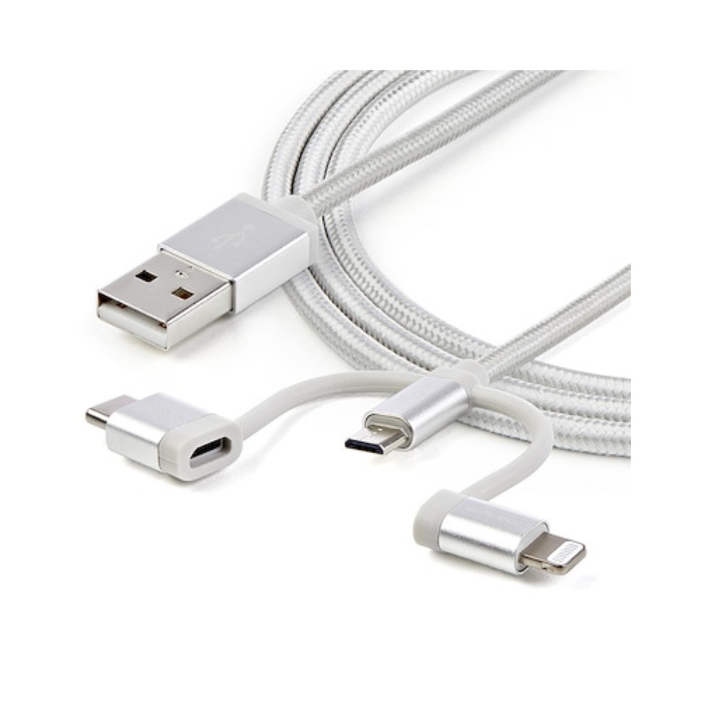 Cable 1m USB a USBC Micro Lightning