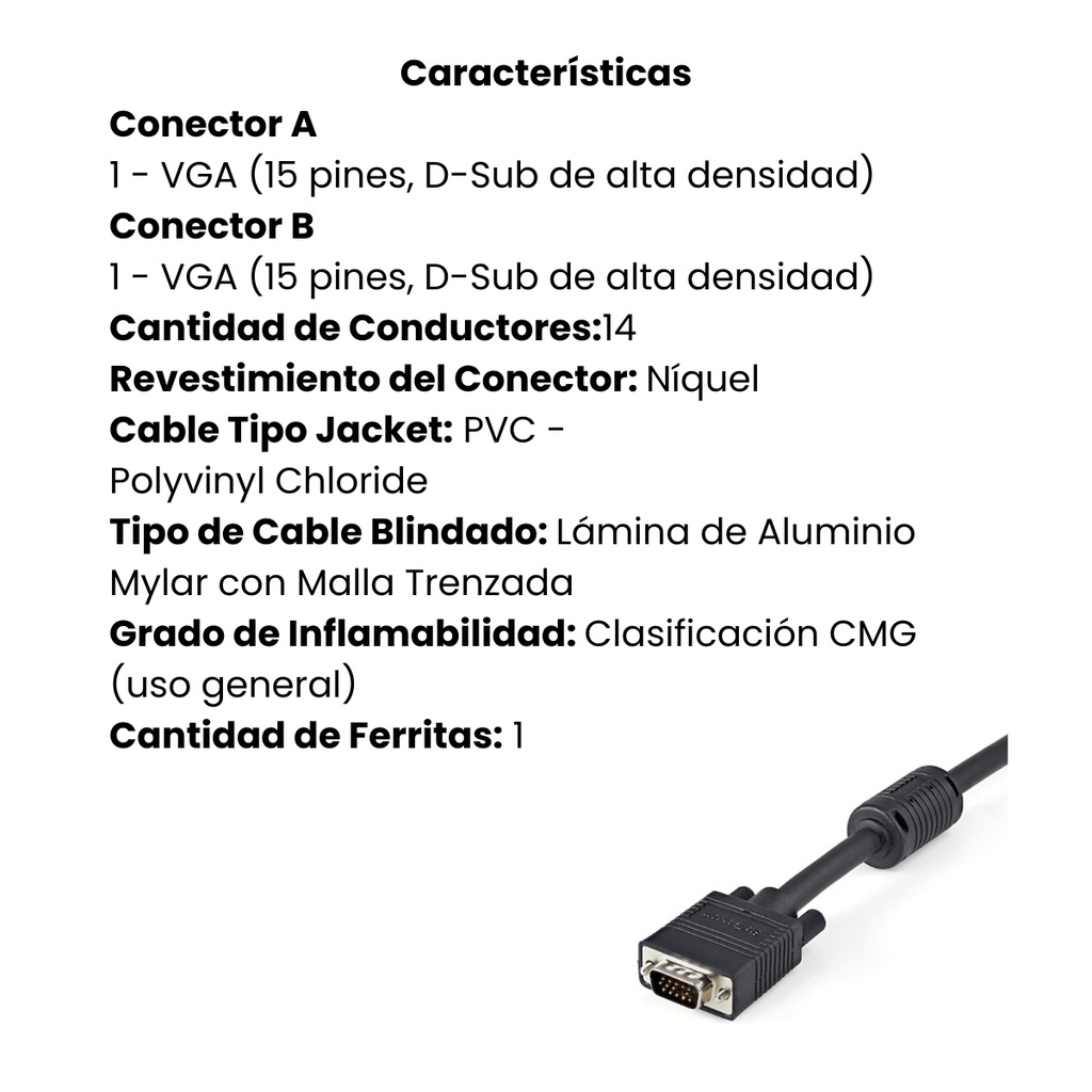 3m Monitor VGA Video Cable HD15 to HD15