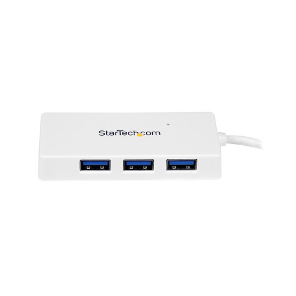Portable 4 Port Mini USB 3.0 Hub - White