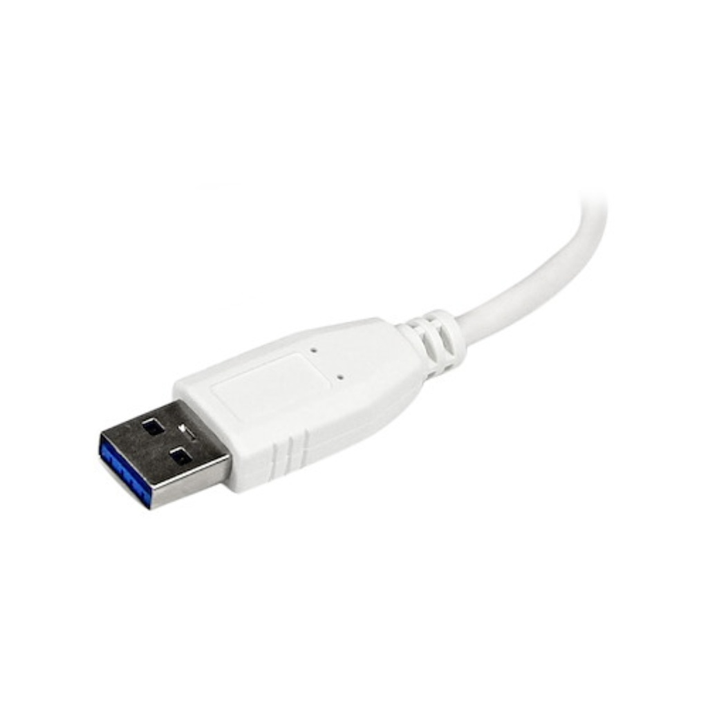 Portable 4 Port Mini USB 3.0 Hub - White