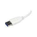 Portable 4 Port Mini USB 3.0 Hub - White