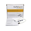 Portable 4 Port Mini USB 3.0 Hub - White