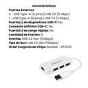 Portable 4 Port Mini USB 3.0 Hub - White