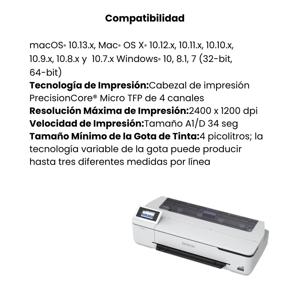 Impresora Plotter Inalámbrica Epson SureColor T3170 24"