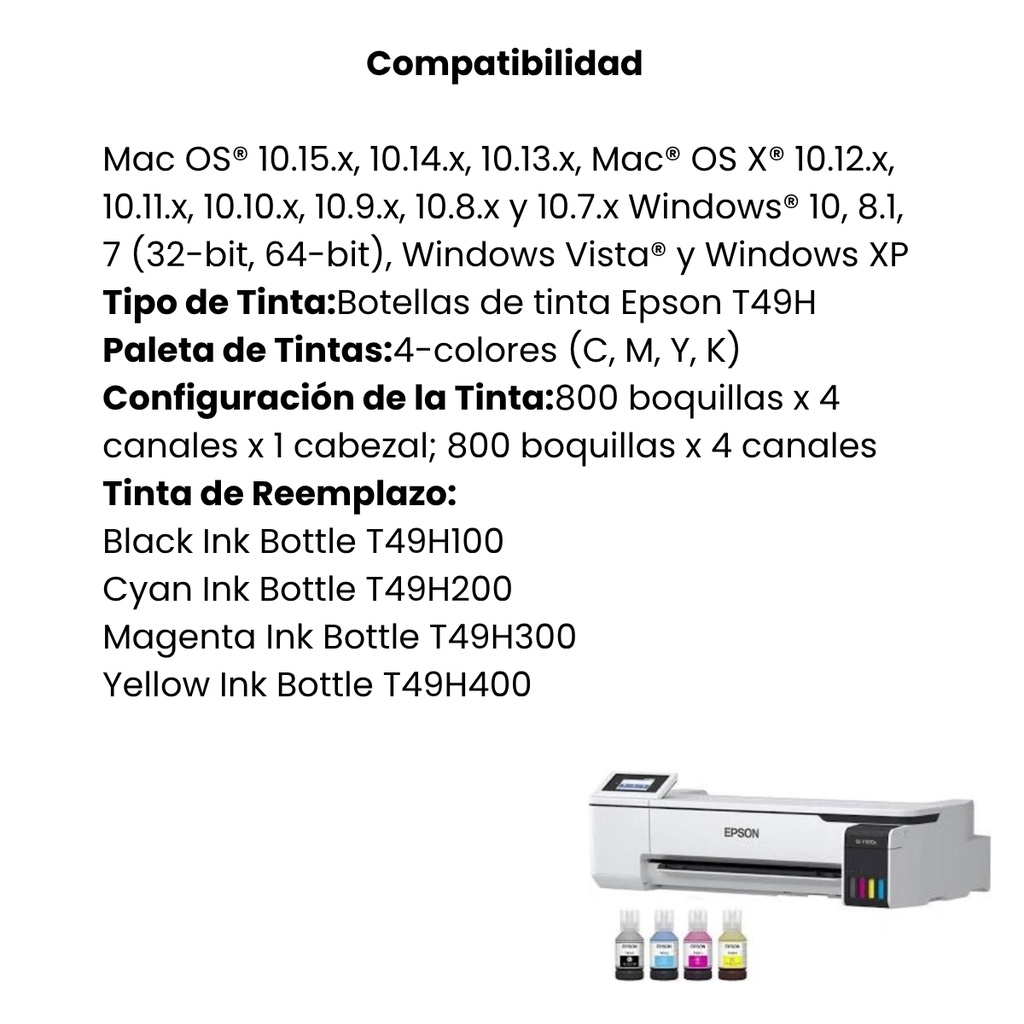 Impresora Plotter De Escritorio Epson SureColor 24" Alta Velocidad Con Tanque De Tinta