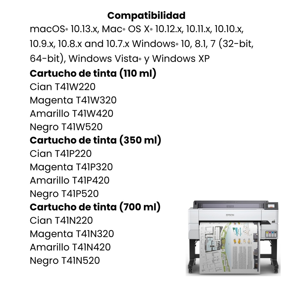 Impresora Inalámbrica De Gran Formato Epson SureColor T5475 De 36 Pulgadas 