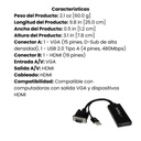 Adaptador StarTech Convertidor VGA Macho A HDMI Hembra Con Audio Y Alimentación USB-A, Incluye Cable USB Extensión 60 Cms, Garantía 2 Años
