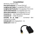 Adaptador Convertidor StarTech Video Mini DisplayPort Macho A HDMI Hembra 1920x1200 Pasivo, Compatible Thunderbolt Garantía 3 Años