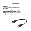 Cable StarTech adaptador externo USB 2.0 de 6 pulgadas A a A M/F