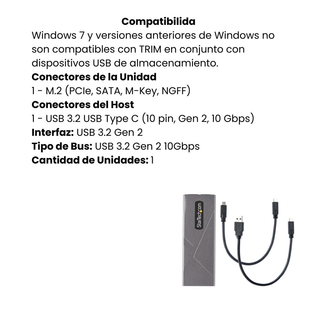 M.2 PCIe NVMe/M.2 SATA SSD USB Enclosure